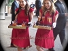 1950's cigarette girls serve cocktails